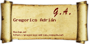Gregorics Adrián névjegykártya